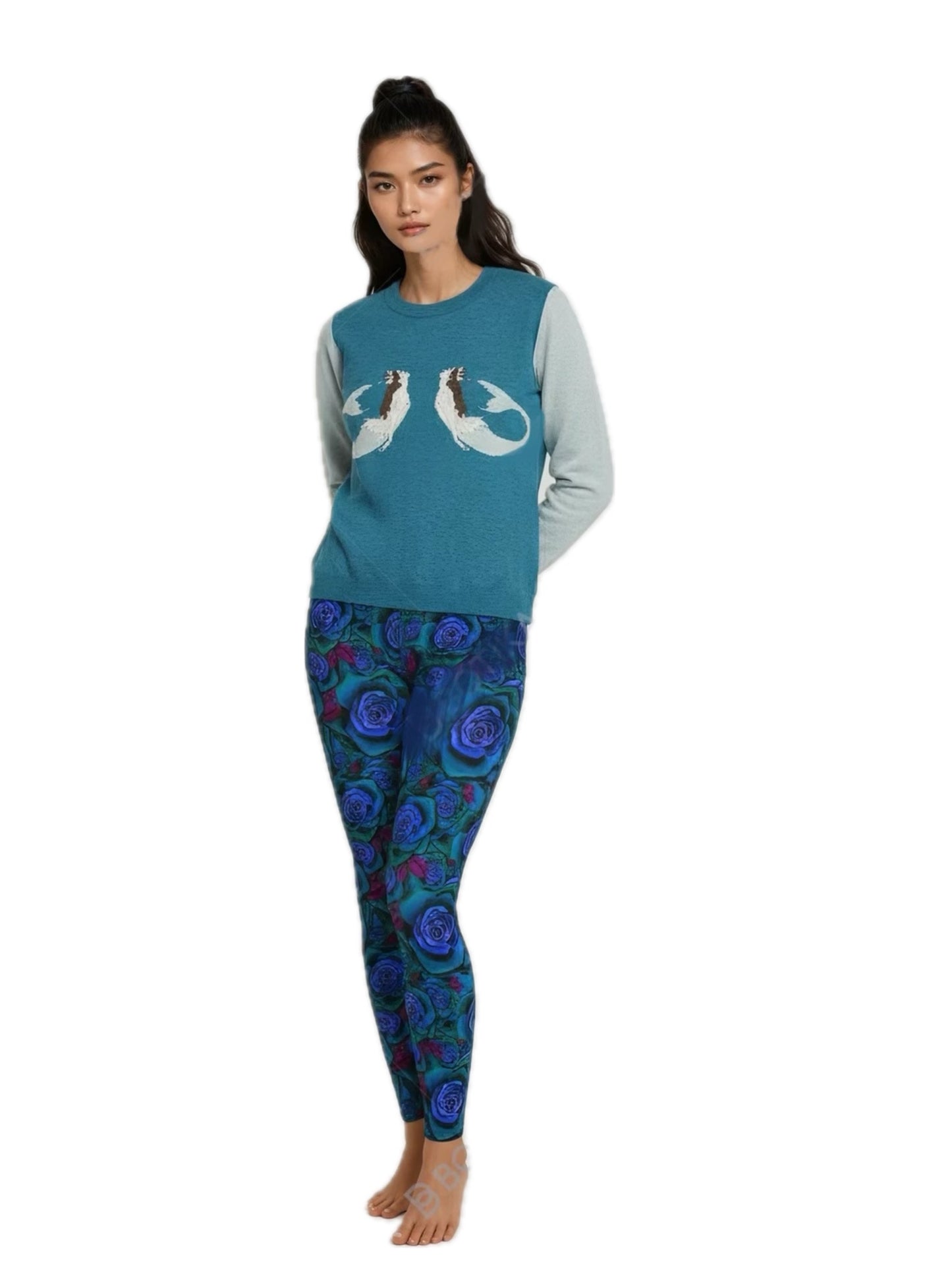 Knitted crew neck sweater | mermaids