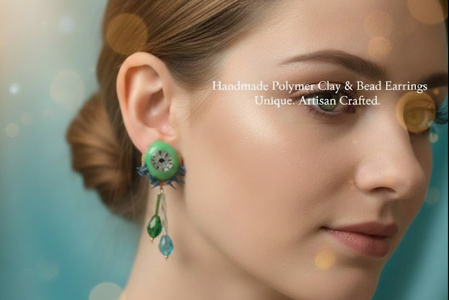 Handcrafted "Crying Eye" Statement Earrings – Unique Artisan Jewelry