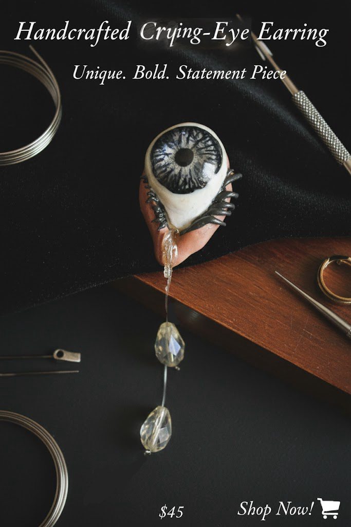 Handcrafted "Crying Eye" Statement Earrings – Unique Artisan Jewelry