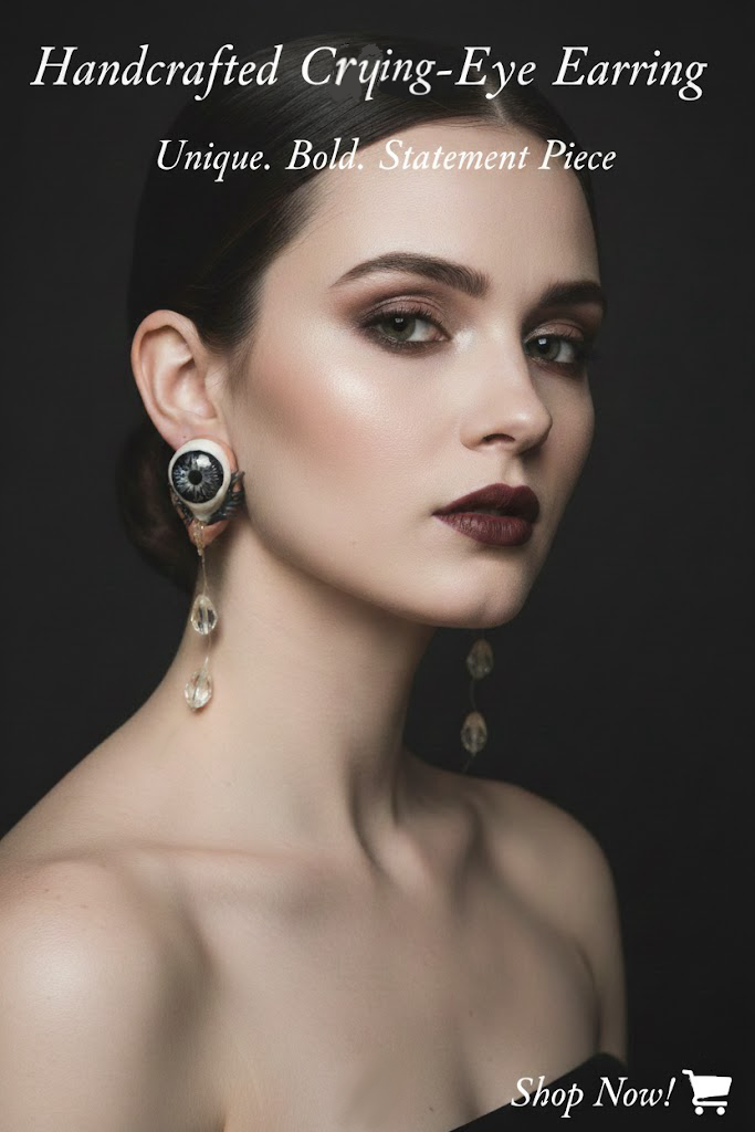 Handcrafted "Crying Eye" Statement Earrings – Unique Artisan Jewelry